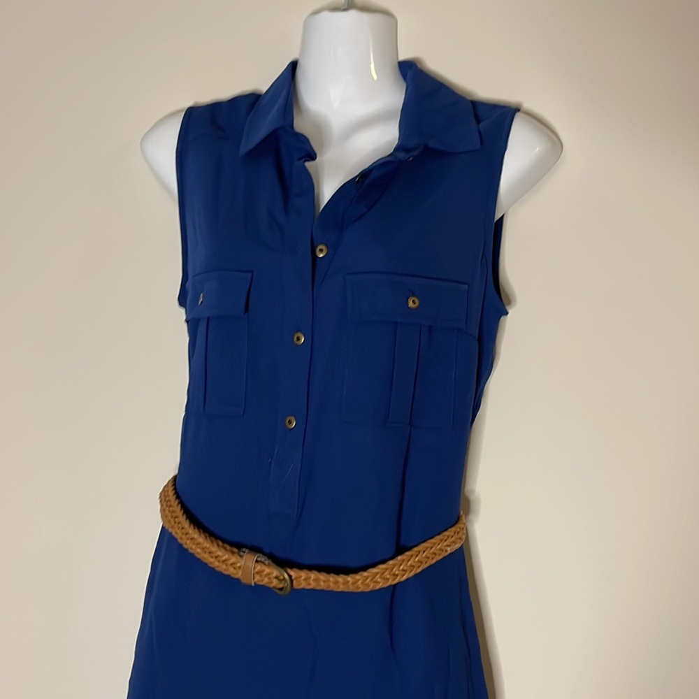 Le Chateau Collared Shirt Dress with Belt
